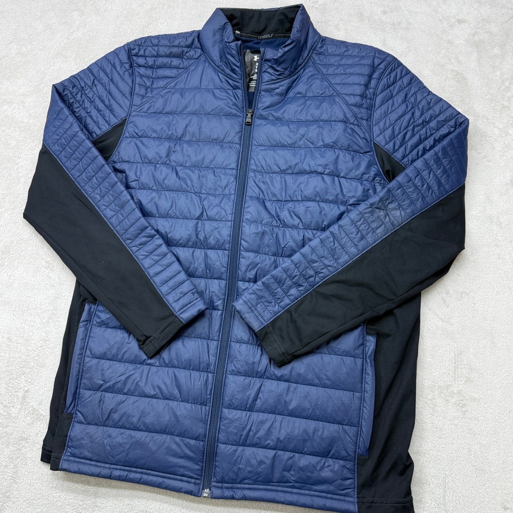 Under Armour Golf Jacket Mens‎ XL Blue Hybrid UA Storm Puffer Light Outdoors